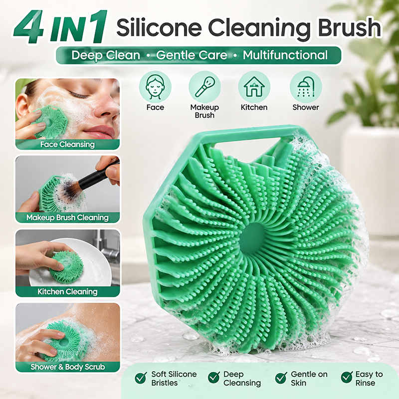 4-in-1 Silicone Facial Cleansing Brush - Features and Usage