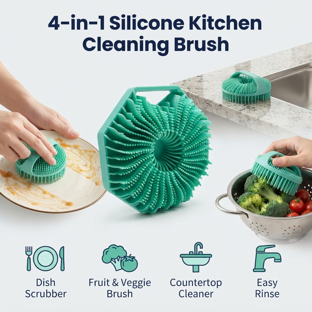4-in-1 Silicone Facial Cleansing Brush - Features and Usage