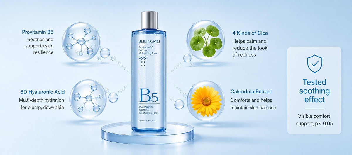 Provitamin B5 Centella Asiatica Soothing Toner Hydrating Moisturizing Facial Water for Sensitive Prone Skin