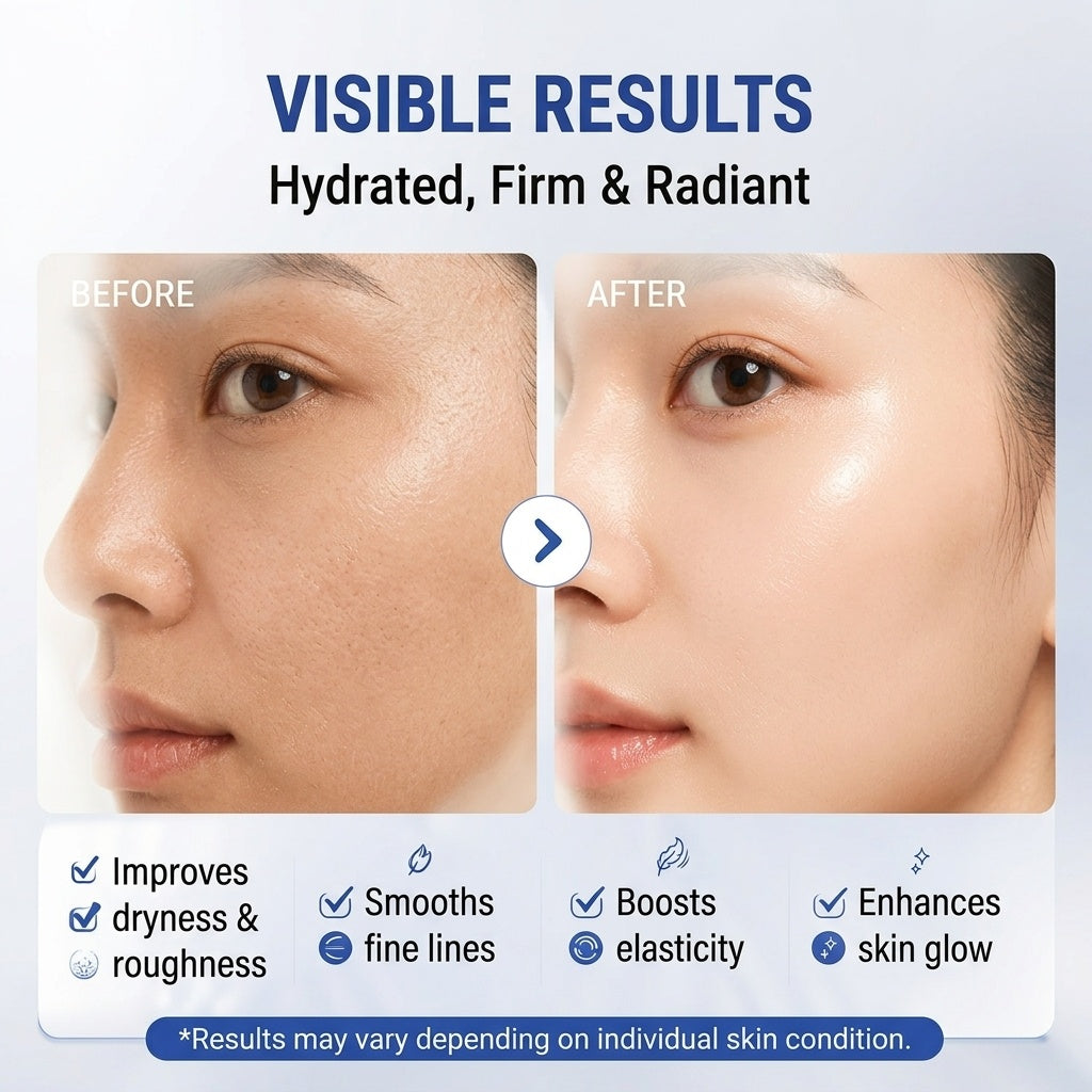 FALANQE Hydrating Rejuvenation Essence blue vials with PQQ Water Light Young Essence packaging, featuring anti-wrinkle firming and hydrating lotion with national patent technology and 2 imported ingredients
