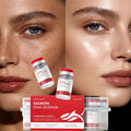 FALANQE Salmon DNA Sodium Water Light Kinetic Essence – set of glass vials with red caps and box packaging, lifts and tightens skin, anti-wrinkle and wrinkle smoothing