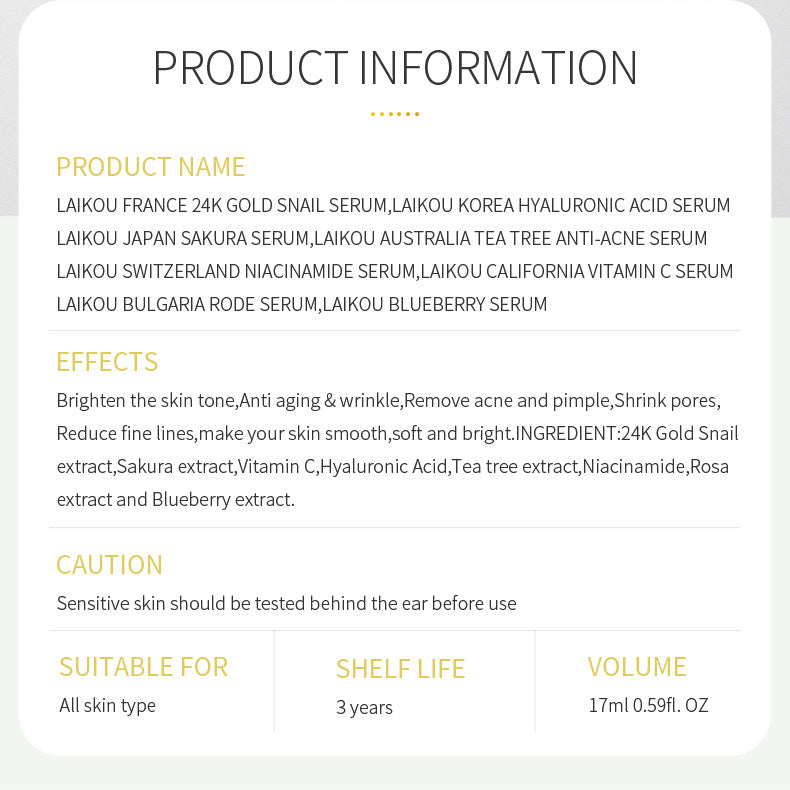 LAIKOU Japan Sakura Serum in pink dropper bottle – shrinks pores, removes acne, skin rejuvenation