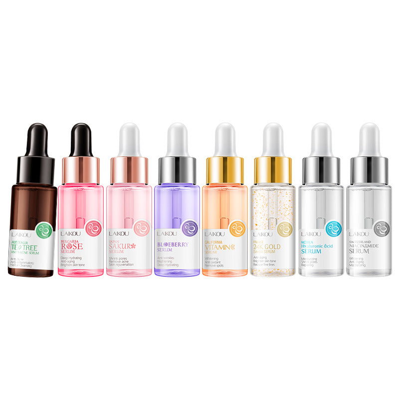 LAIKOU Japan Sakura Serum in pink dropper bottle – shrinks pores, removes acne, skin rejuvenation