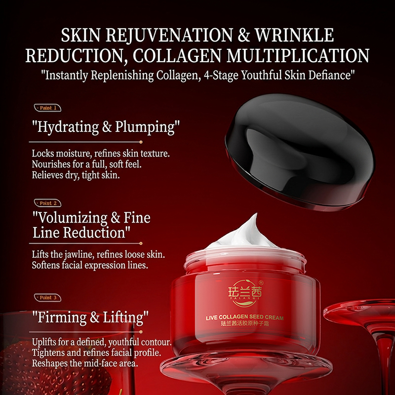 Woman applying Live Collagen Sleep Cream to her face – daily hydration and comfort for busy mornings and late nights