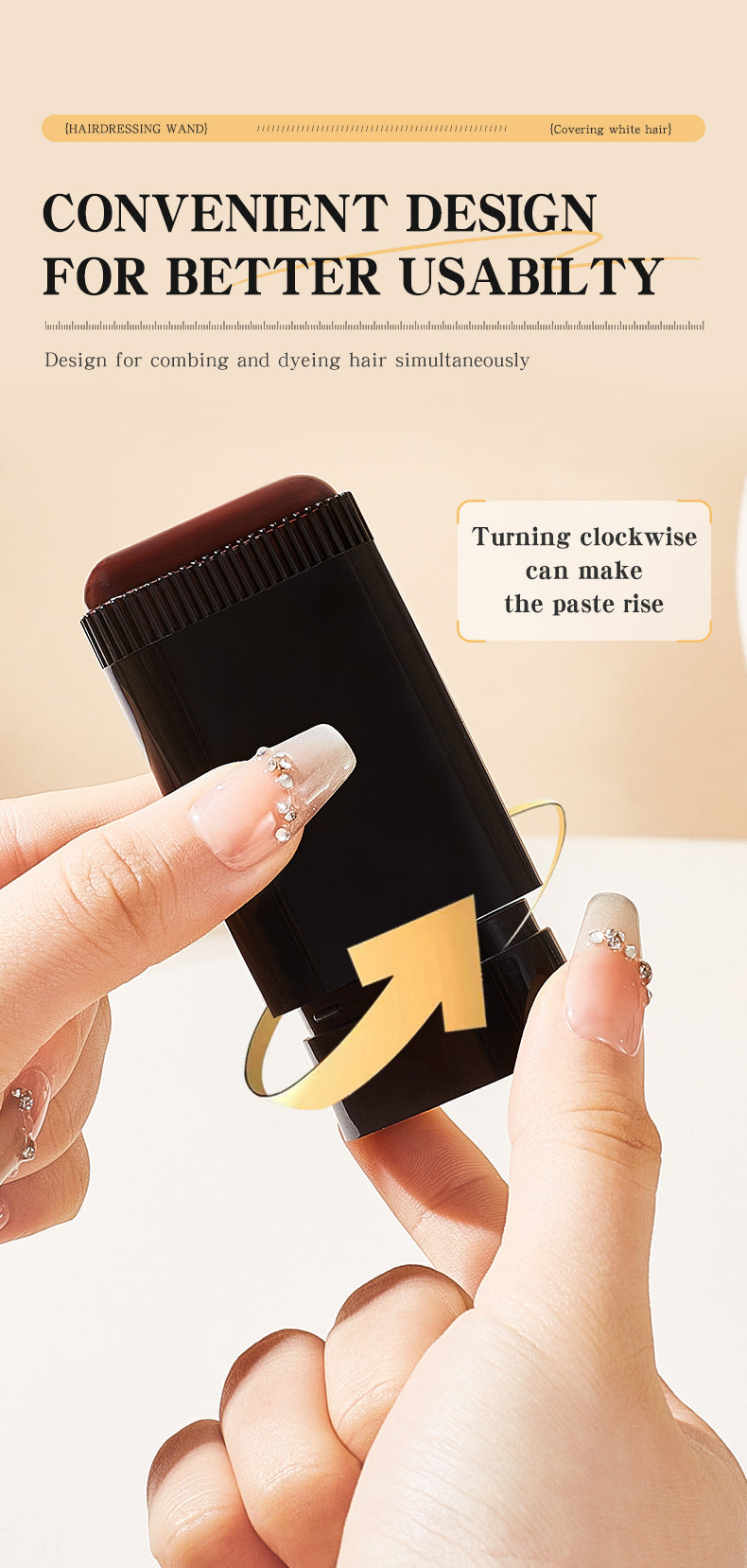 Magic Hair Color Brush Covering White Hair Fast Easy DIY Styling Tool For Home