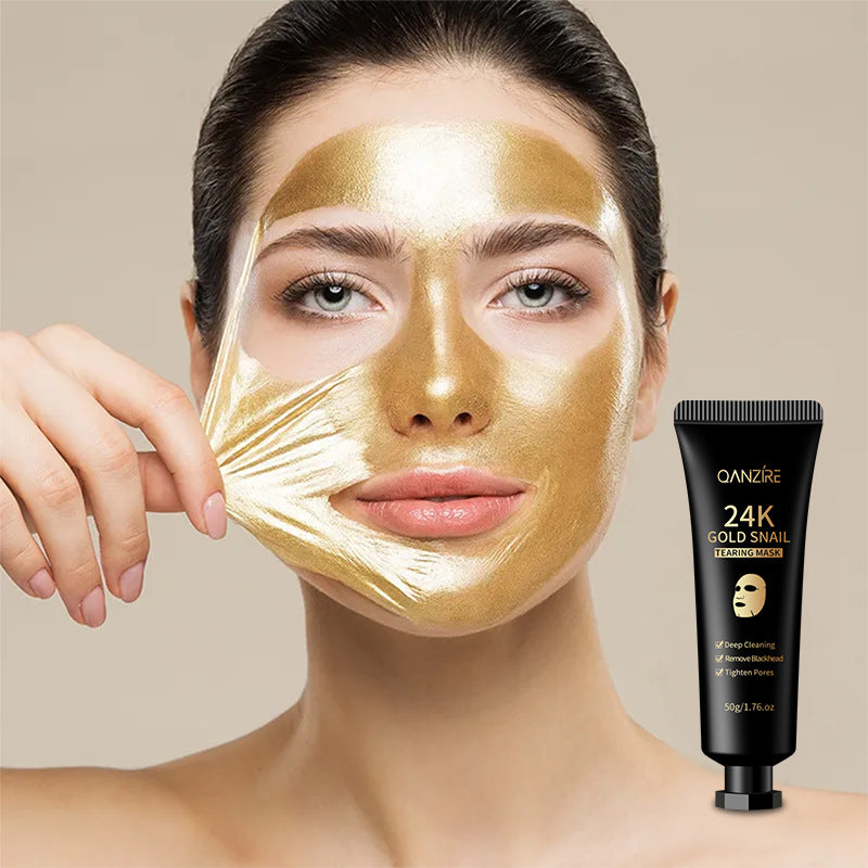 Peel Mask Anti Aging Gold Foil Snail Mucin Pore Cleaner Blackhead Remover for Oily Skin Deep Cleansing Treatment