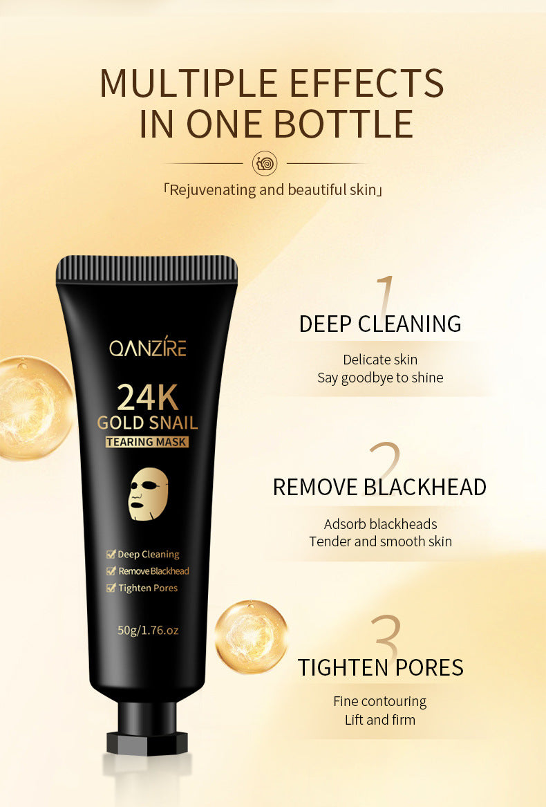 Peel Mask Anti Aging Gold Foil Snail Mucin Pore Cleaner Blackhead Remover for Oily Skin Deep Cleansing Treatment
