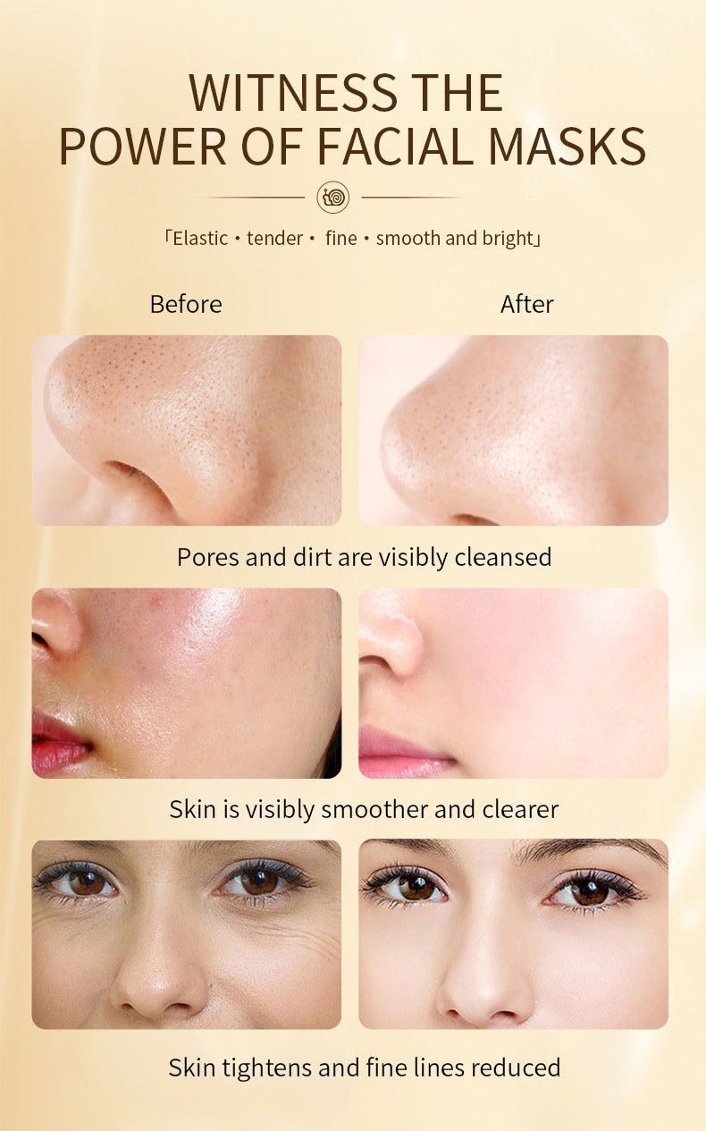 Peel Mask Anti Aging Gold Foil Snail Mucin Pore Cleaner Blackhead Remover for Oily Skin Deep Cleansing Treatment