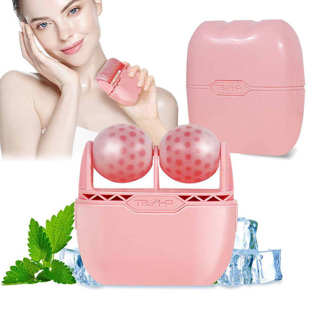 TBZHP BF01 frozen ice compress facial roller with dual massage balls, ABS material, 130g, product size 9x8.8x3.7cm