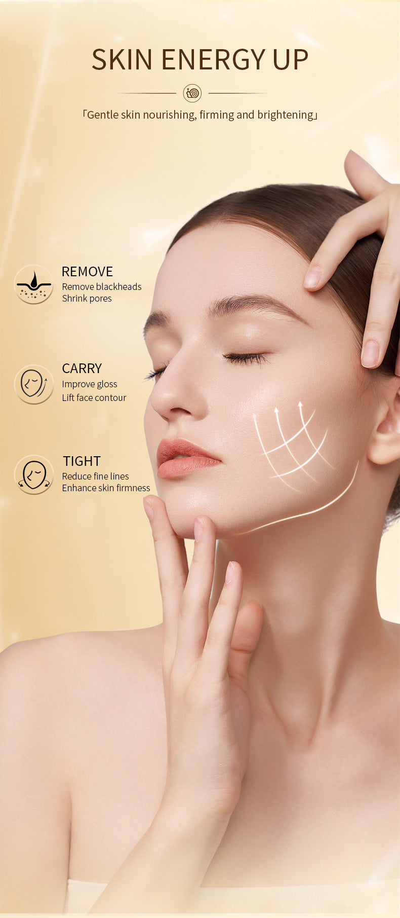 Peel Mask Anti Aging Gold Foil Snail Mucin Pore Cleaner Blackhead Remover for Oily Skin Deep Cleansing Treatment