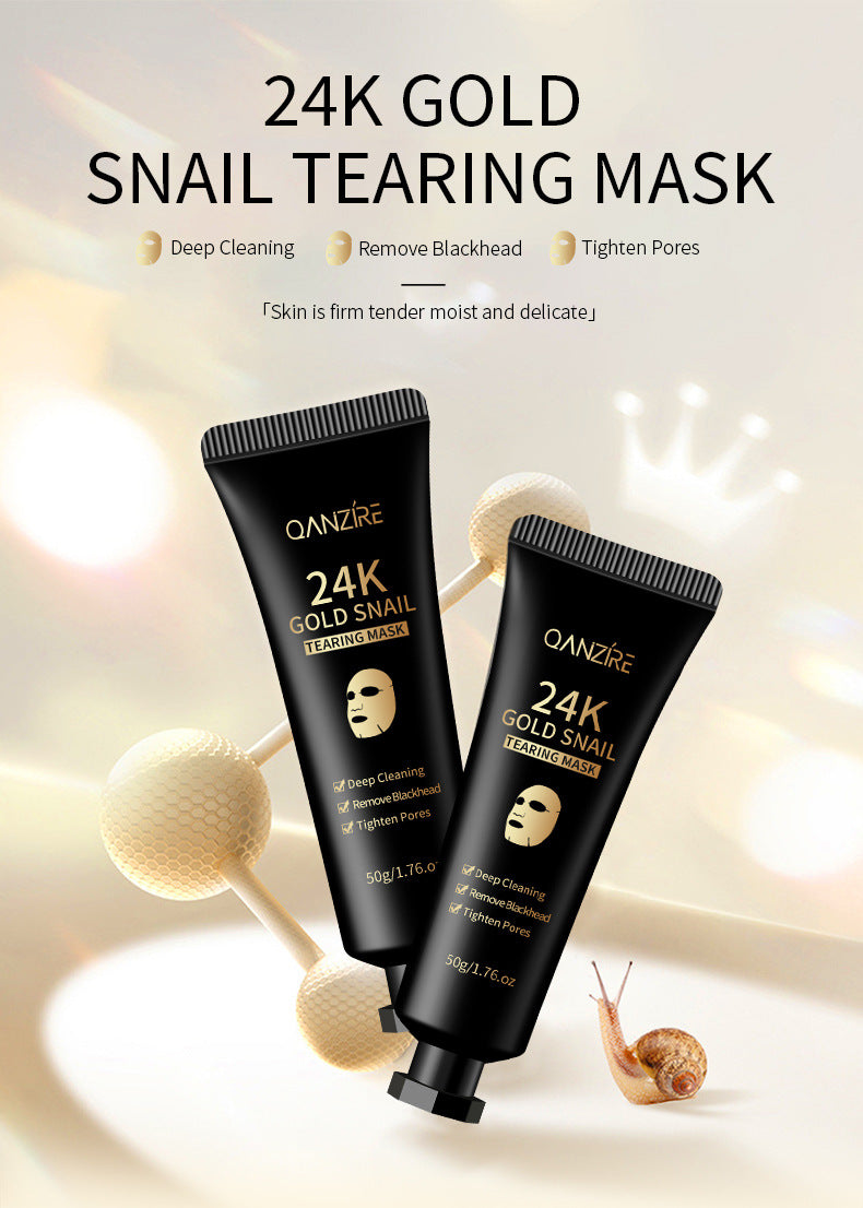 Peel Mask Anti Aging Gold Foil Snail Mucin Pore Cleaner Blackhead Remover for Oily Skin Deep Cleansing Treatment