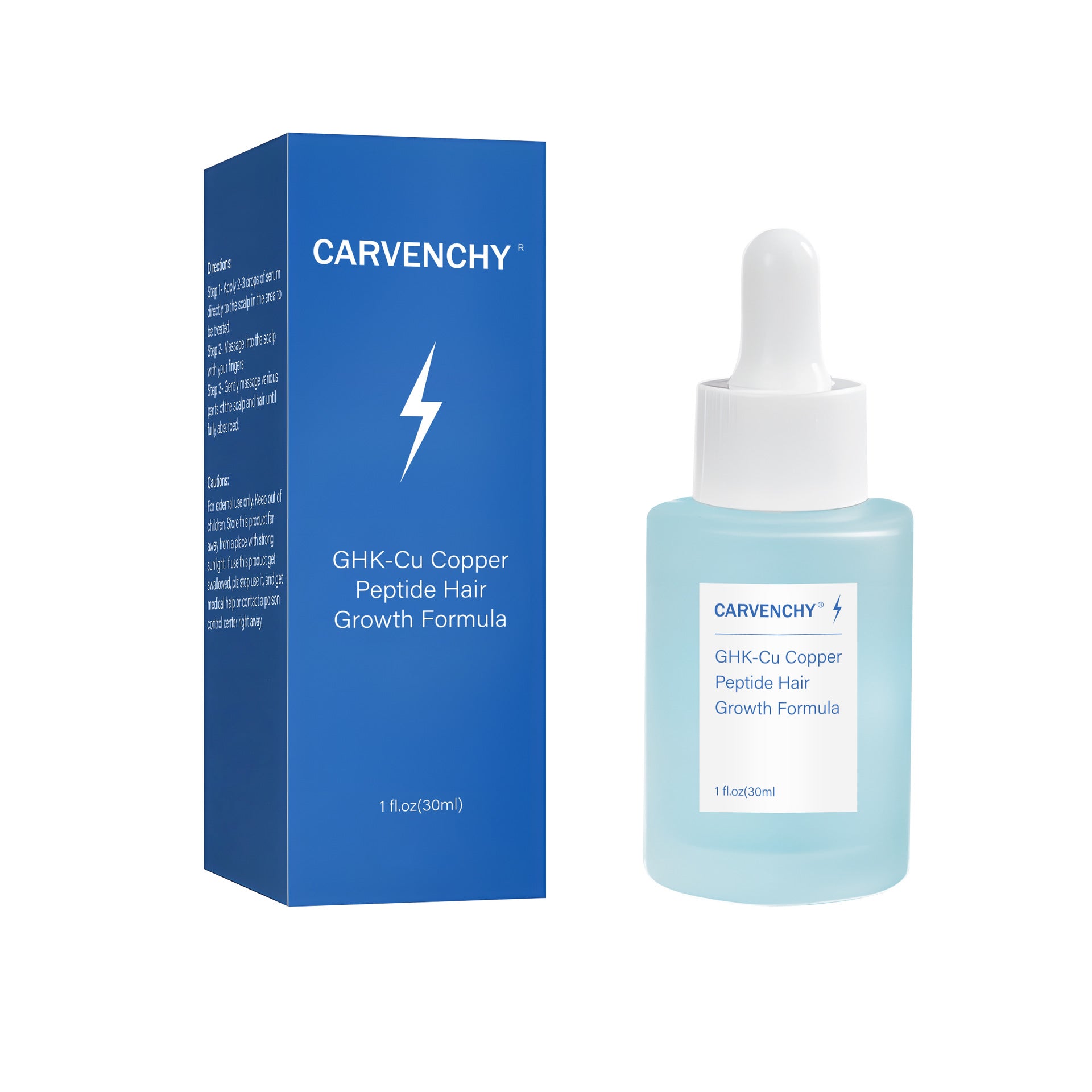 CARVENCHY GHK-Cu Copper Peptide Hair Growth Formula Serum 30ml - Nourishes scalp, strengthens hair follicles and reduces hair loss