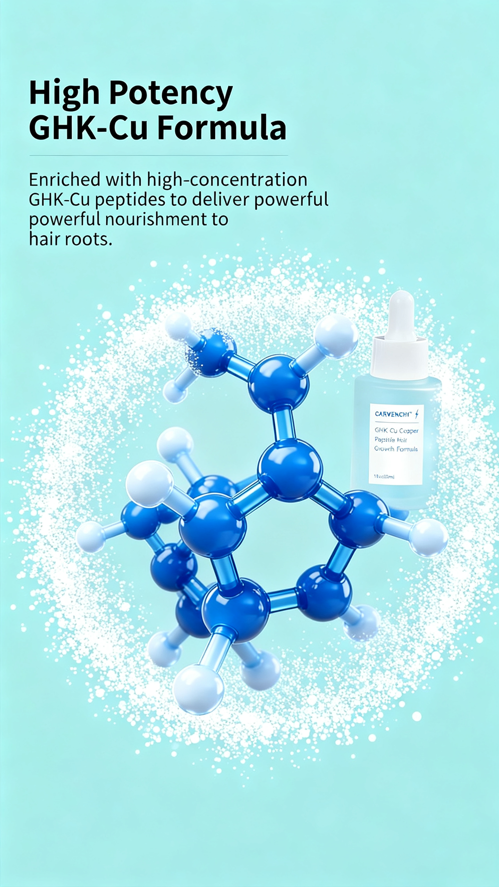CARVENCHY GHK-Cu Copper Peptide Hair Growth Formula Serum 30ml - Nourishes scalp, strengthens hair follicles and reduces hair loss