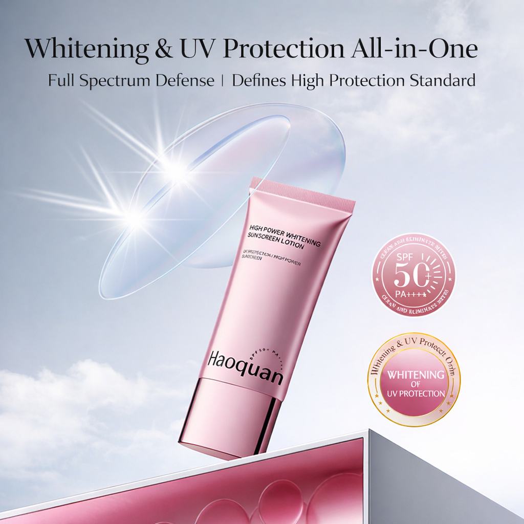 FORISE Beauty 377&577 High Power Whitening Sunscreen Lotion SPF50+ PA++++ in pink packaging