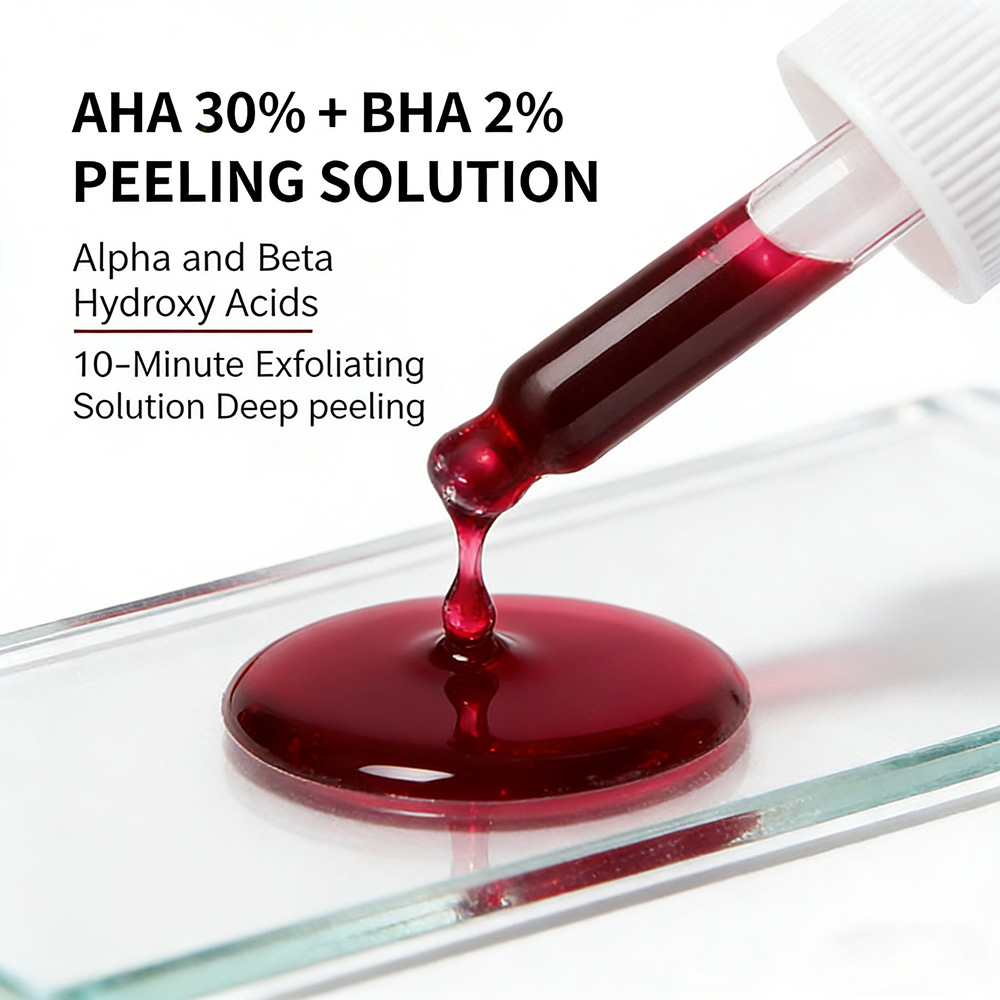FORISE Beauty AHA 30% BHA 2% Peeling Solution – Alpha & Beta Hydroxy Acids 10-Minute Deep Exfoliating Serum 30ml, fades acne marks