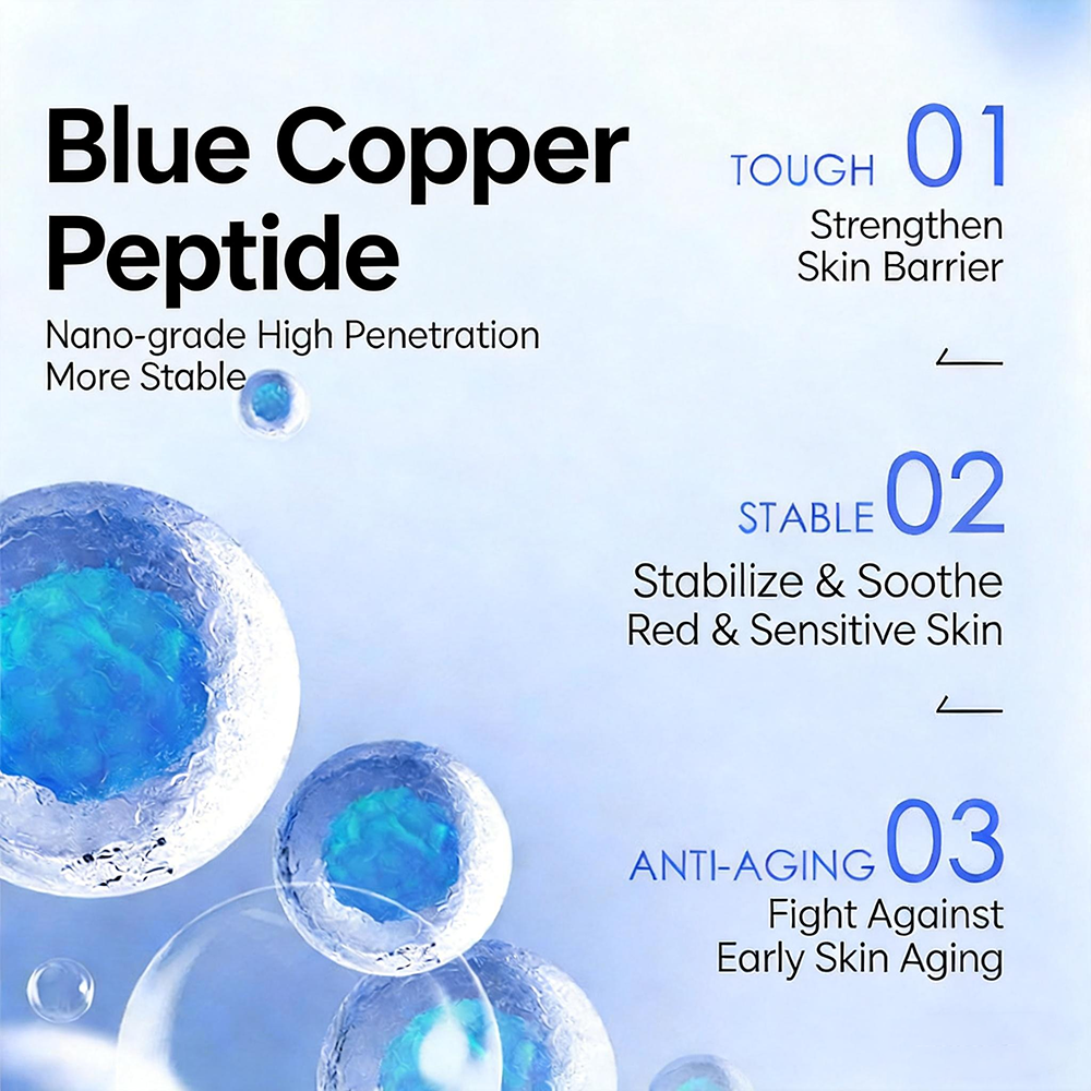 FORISE Beauty Blue Copper Peptide Firming & Rejuvenating Essence Serum 30ml – anti-aging dropper bottle with box