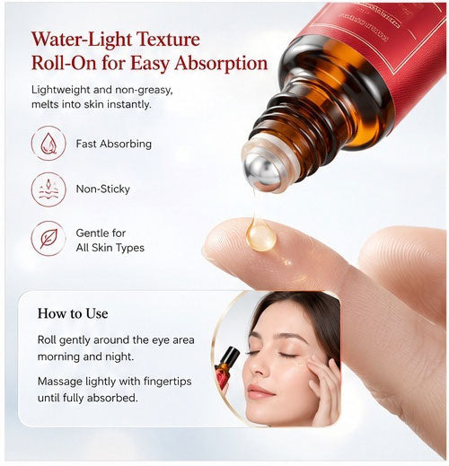 FALANQE Eye Serum Oil with Sunflower Seed Oil, Grape Seed Oil, Squalane & Vitamin E - Nourishes, repairs and brightens eye area