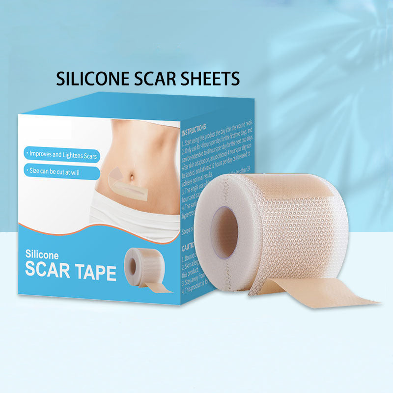 Silicone Scar Tape Sheets Roll - Improves and lightens scars, suitable for keloid and hypertrophic scars, size can be cut to fit