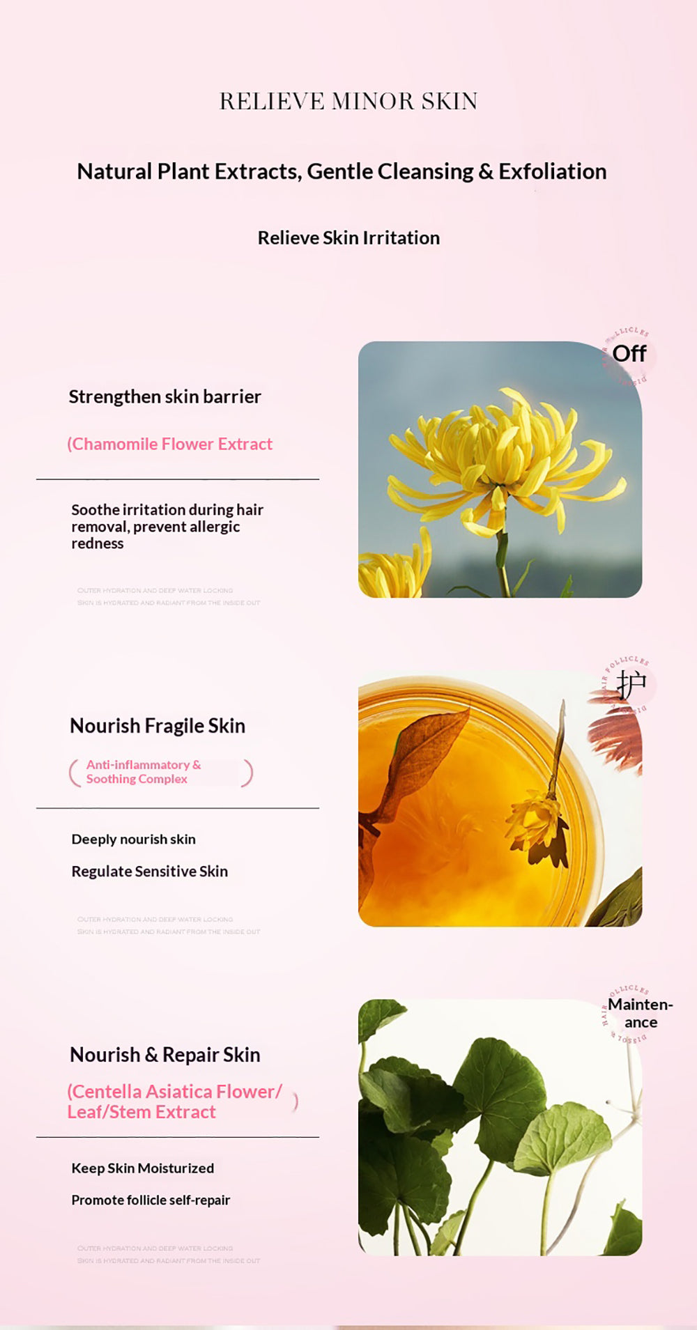 FORISE Beauty Soothing Hair Removal Cream 60g - Gentle depilatory cream in pink tube for smooth, hair-free skin