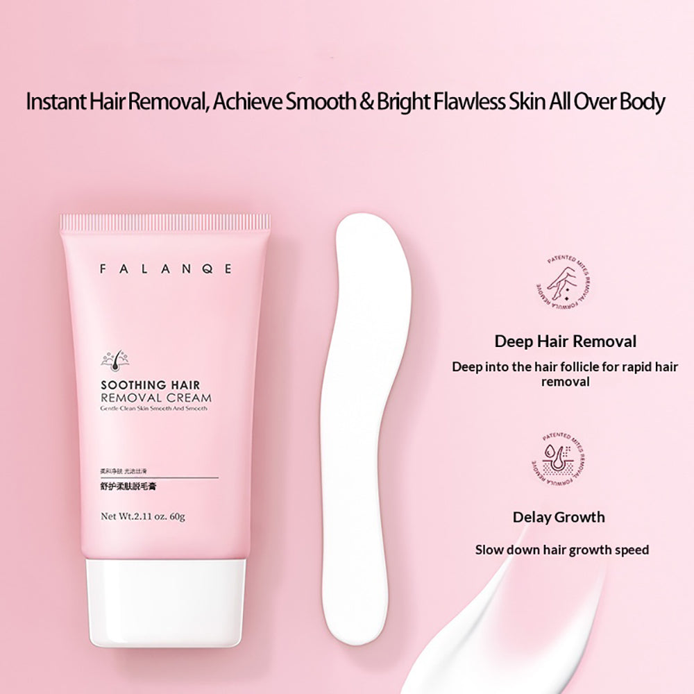 FORISE Beauty Soothing Hair Removal Cream 60g - Gentle depilatory cream in pink tube for smooth, hair-free skin