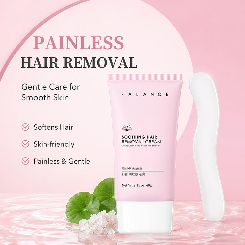 FORISE Beauty Soothing Hair Removal Cream 60g - Gentle depilatory cream in pink tube for smooth, hair-free skin