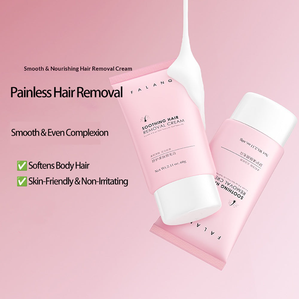 FORISE Beauty Soothing Hair Removal Cream 60g - Gentle depilatory cream in pink tube for smooth, hair-free skin
