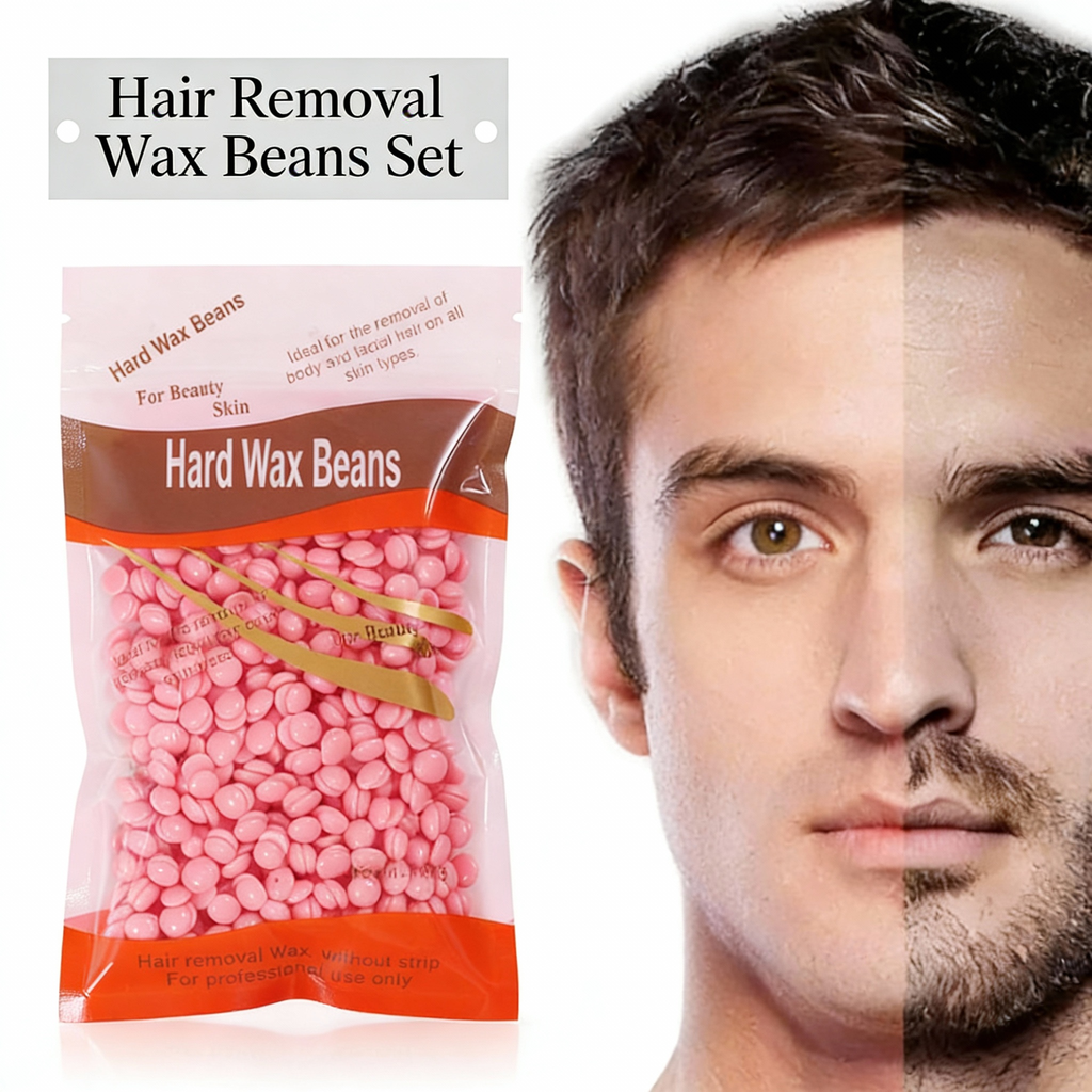 Hard Wax Beans Natural Resin Kit Hair Removal Fast Easy Home Use Suitable for Legs Arms Face Natural Resin