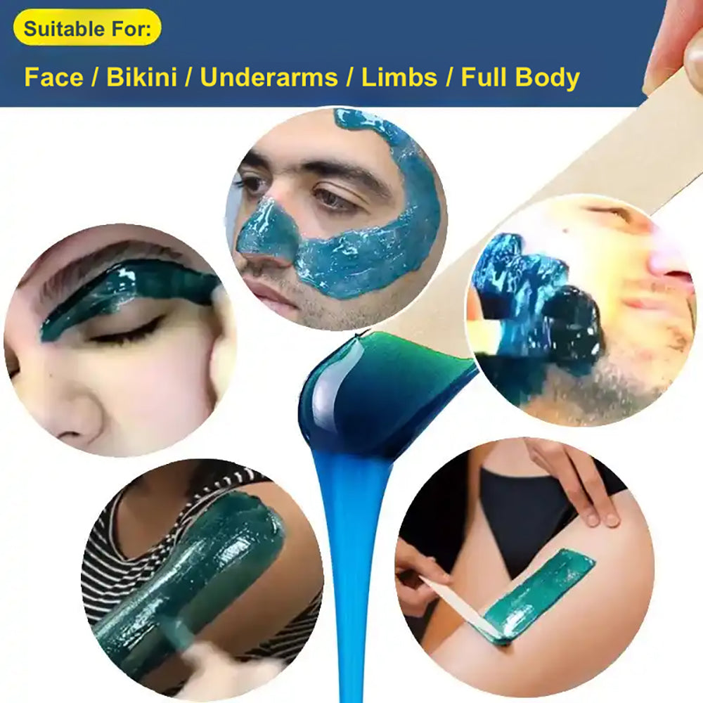 Hard Wax Beans Natural Resin Kit Hair Removal Fast Easy Home Use Suitable for Legs Arms Face Natural Resin