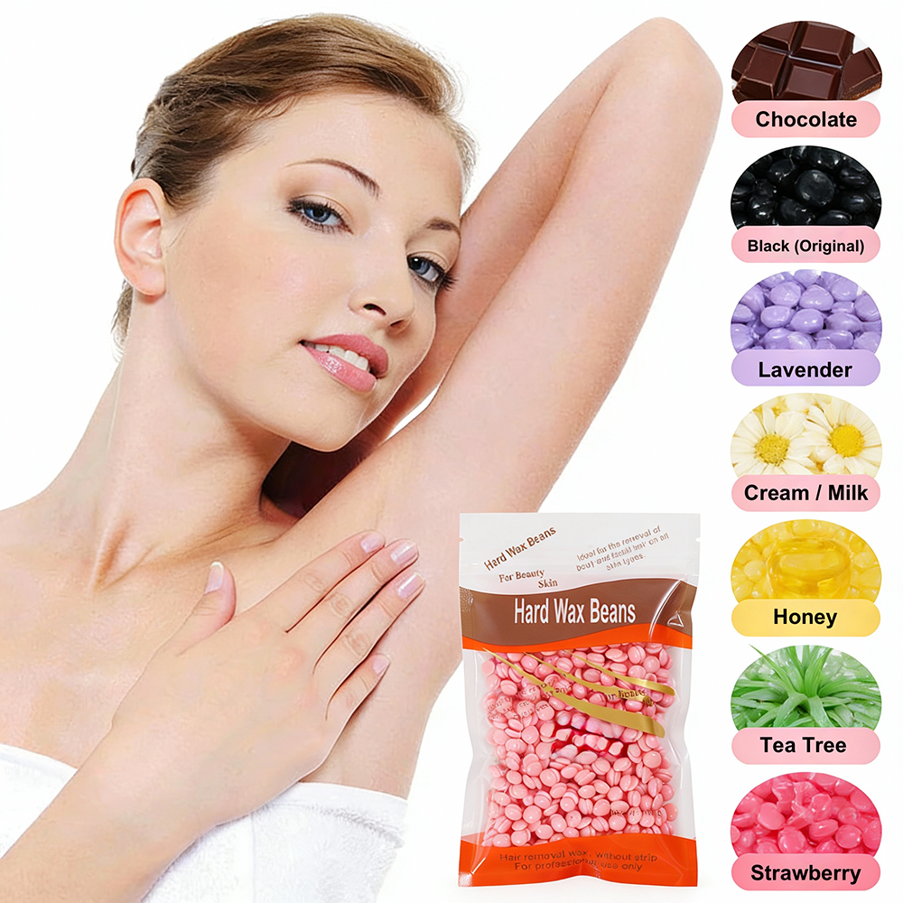Hard Wax Beans Natural Resin Kit Hair Removal Fast Easy Home Use Suitable for Legs Arms Face Natural Resin