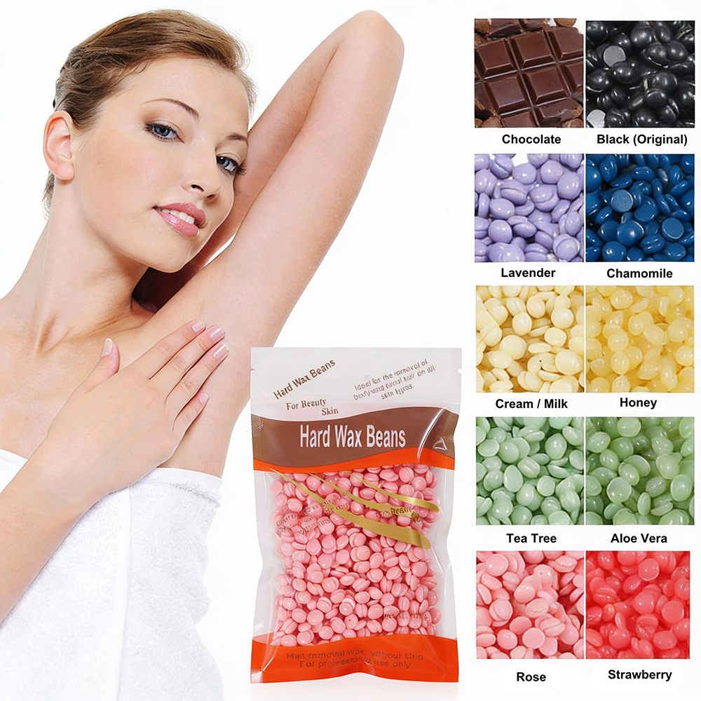 Hard Wax Beans Natural Resin Kit Hair Removal Fast Easy Home Use Suitable for Legs Arms Face Natural Resin
