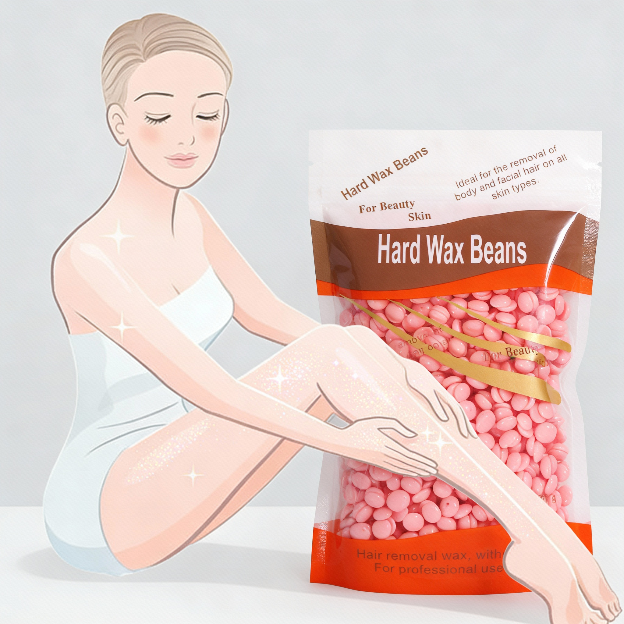 Hard Wax Beans Natural Resin Kit Hair Removal Fast Easy Home Use Suitable for Legs Arms Face Natural Resin