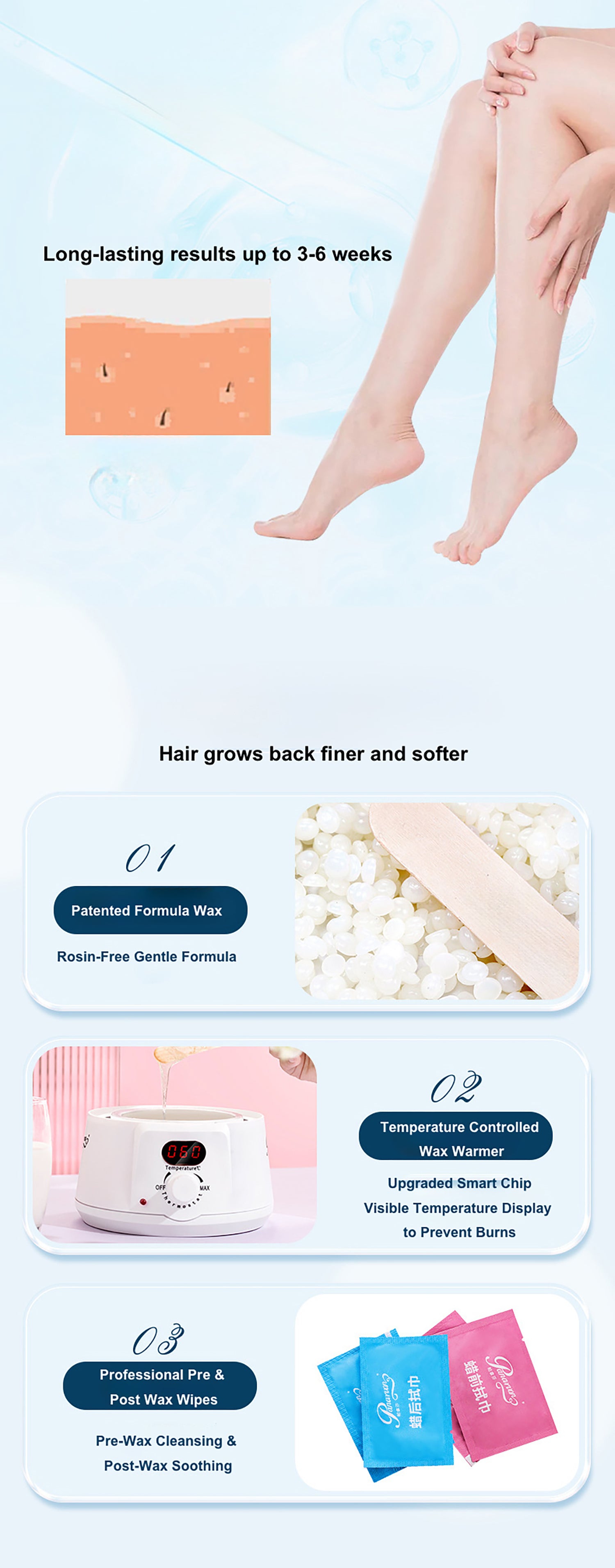 Hard Wax Beans Natural Resin Kit Hair Removal Fast Easy Home Use Suitable for Legs Arms Face Natural Resin