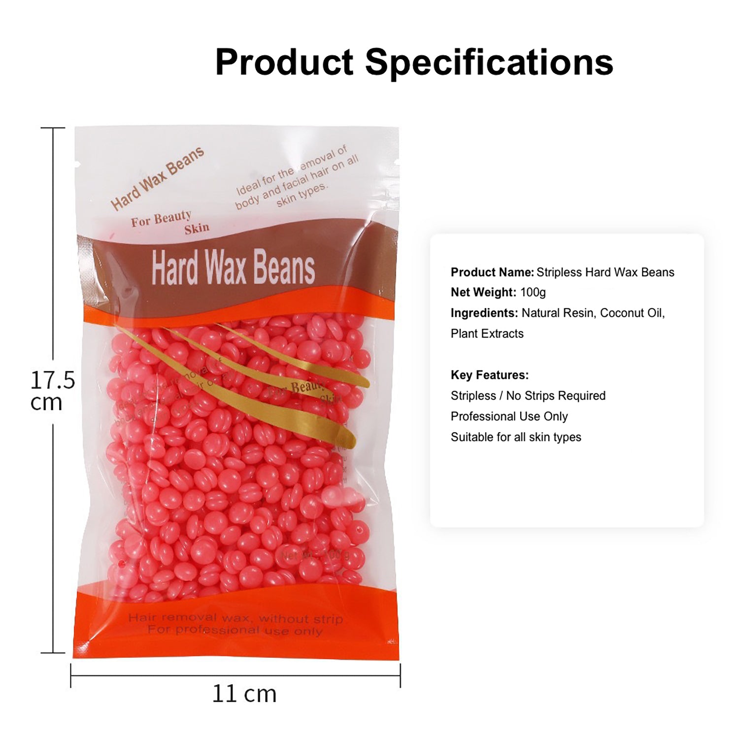 Hard Wax Beans Natural Resin Kit Hair Removal Fast Easy Home Use Suitable for Legs Arms Face Natural Resin