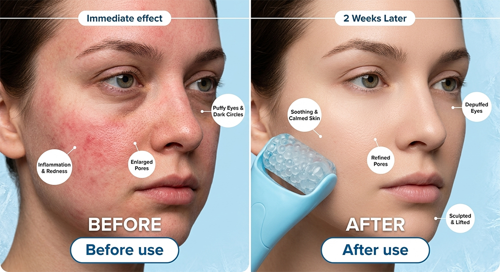 Facial Ice Roller for Jawline Lift  Slimming Enhance Skincare Penetration Reusable Handle Roller