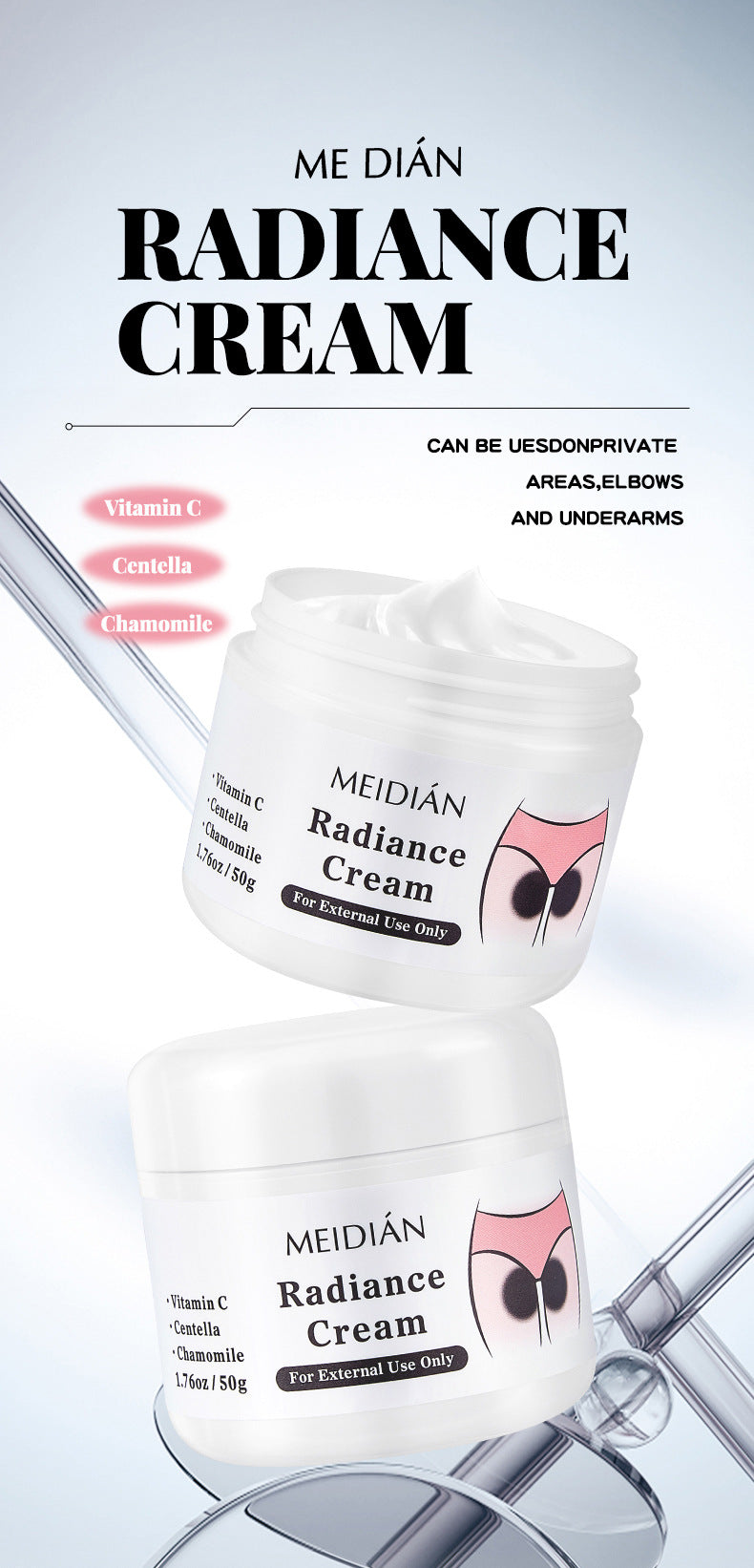 MEIDIÁN Radiance Cream with Vitamin C, Centella & Chamomile 50g - Brightens skin tone, fades dark spots and evens complexion for radiant skin