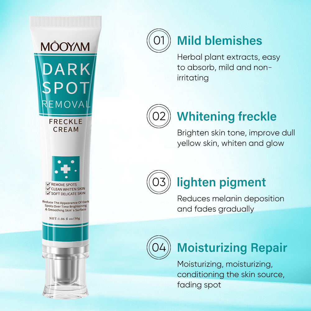 MOOYAM Dark Spot Removal Freckle Cream - Reduces dark spots, fades freckles and evens skin tone for a clearer, brighter complexion