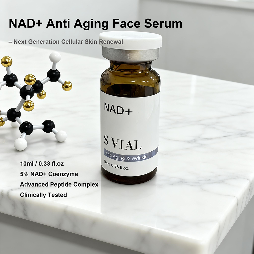 S VIAL NAD+ Anti Aging Ampoule Serum 10ml, Next-Generation Cellular Rejuvenation, with box packaging
