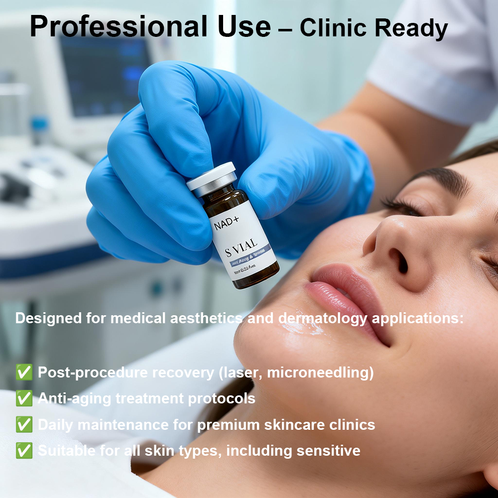 S VIAL NAD+ Anti Aging Ampoule Serum 10ml, Next-Generation Cellular Rejuvenation, with box packaging