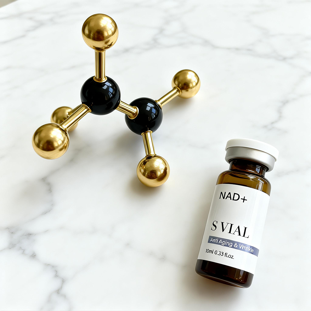 S VIAL NAD+ Anti Aging Ampoule Serum 10ml, Next-Generation Cellular Rejuvenation, with box packaging