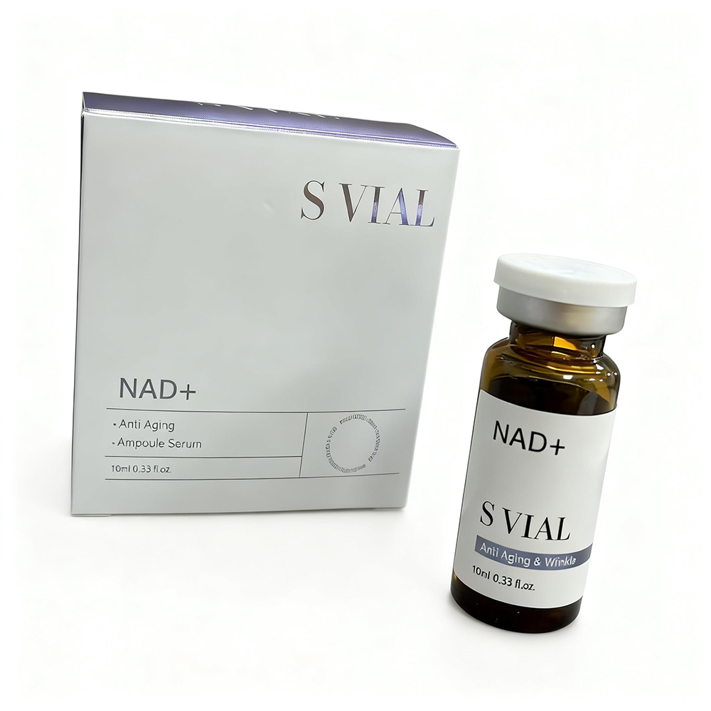 S VIAL NAD+ Anti Aging Ampoule Serum 10ml, Next-Generation Cellular Rejuvenation, with box packaging